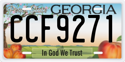 GA license plate CCF9271