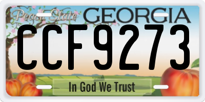 GA license plate CCF9273