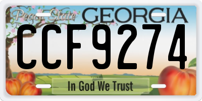 GA license plate CCF9274