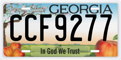 GA license plate CCF9277