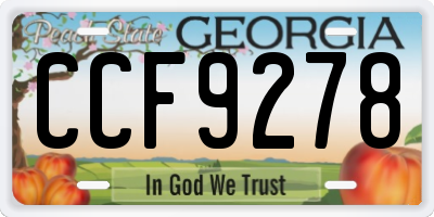 GA license plate CCF9278