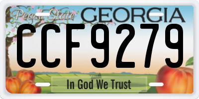 GA license plate CCF9279