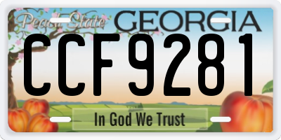 GA license plate CCF9281