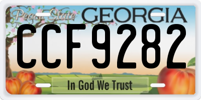 GA license plate CCF9282