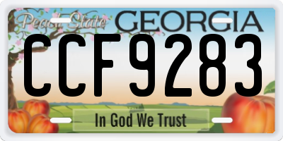 GA license plate CCF9283