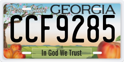 GA license plate CCF9285