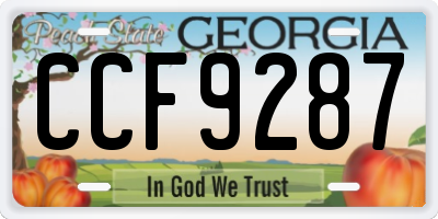 GA license plate CCF9287