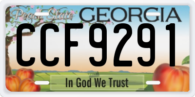 GA license plate CCF9291