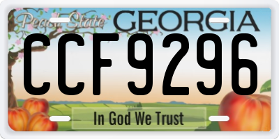 GA license plate CCF9296