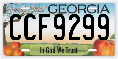 GA license plate CCF9299