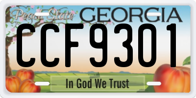 GA license plate CCF9301