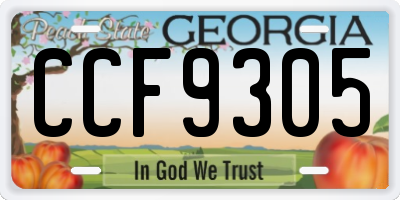 GA license plate CCF9305