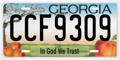 GA license plate CCF9309