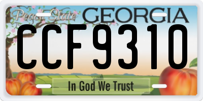 GA license plate CCF9310