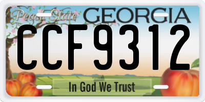 GA license plate CCF9312