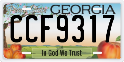 GA license plate CCF9317