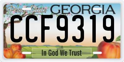 GA license plate CCF9319