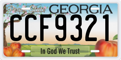 GA license plate CCF9321