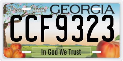 GA license plate CCF9323