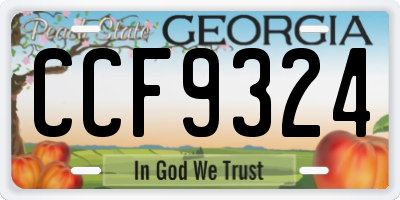 GA license plate CCF9324