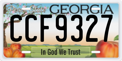 GA license plate CCF9327
