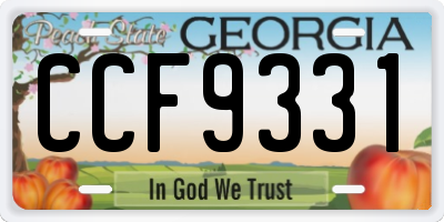 GA license plate CCF9331