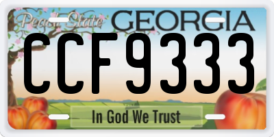 GA license plate CCF9333