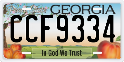 GA license plate CCF9334
