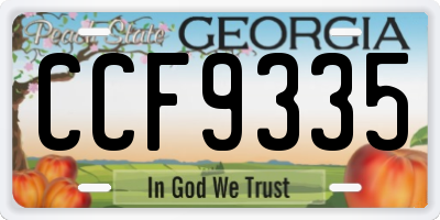 GA license plate CCF9335
