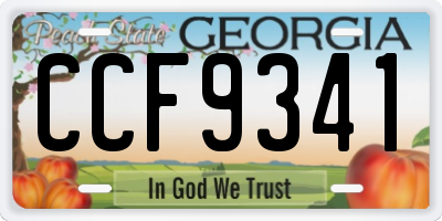 GA license plate CCF9341