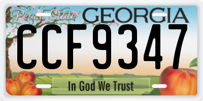 GA license plate CCF9347