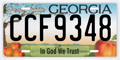 GA license plate CCF9348