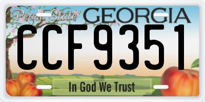GA license plate CCF9351