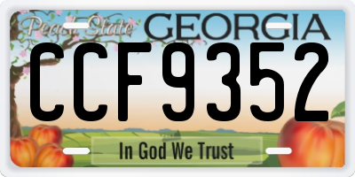 GA license plate CCF9352
