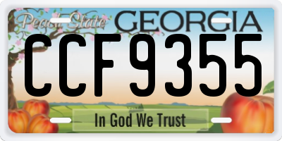GA license plate CCF9355