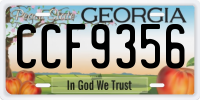 GA license plate CCF9356