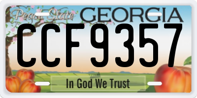 GA license plate CCF9357