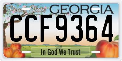 GA license plate CCF9364