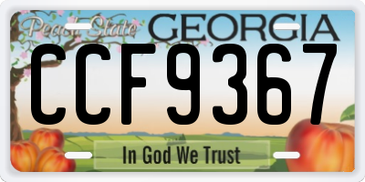 GA license plate CCF9367
