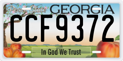 GA license plate CCF9372