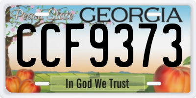 GA license plate CCF9373