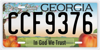GA license plate CCF9376