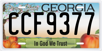 GA license plate CCF9377