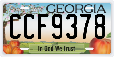 GA license plate CCF9378
