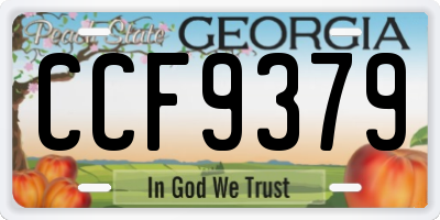 GA license plate CCF9379