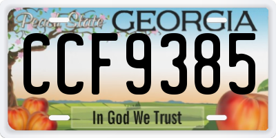 GA license plate CCF9385
