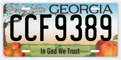 GA license plate CCF9389