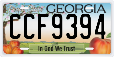 GA license plate CCF9394