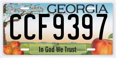 GA license plate CCF9397
