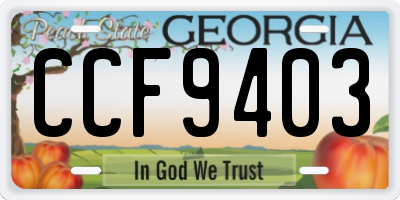 GA license plate CCF9403